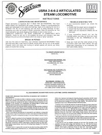 Bachmann 2-6-6-2 USRA Articulated Diagrams and Instructions